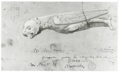 Rajz a Notre-Dame vízköpőinek restaurálásához, 1855